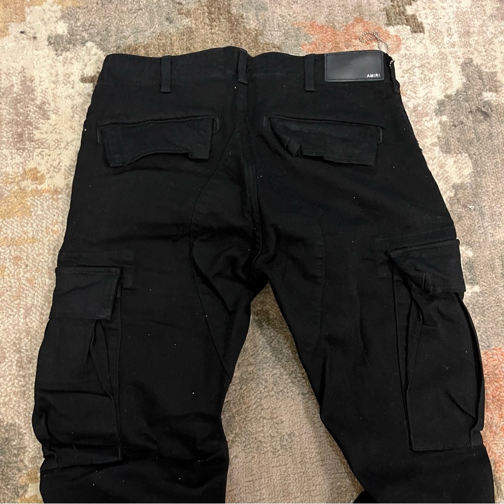 Mike Amiri Black Cargo Pockets Denim Tapered jeans Size 27 Women Designer Luxury